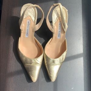 Gold Sling Backs